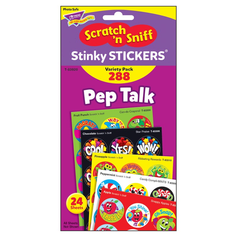 Trend Pep Talk Stinky Stickers Variety Pack by TREND Enterprises, Inc.; 288 ct.; 24 Designs, 8 scents - Image 3
